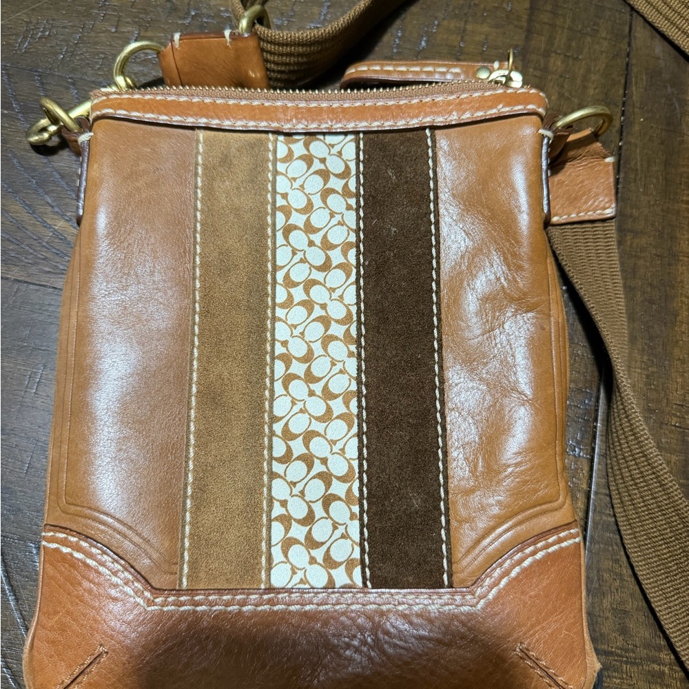 Vintage Coach  Brown Leather Crossbody Bag